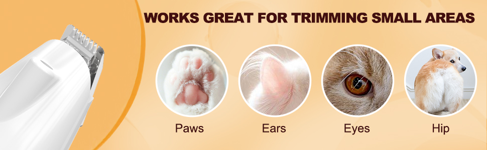 Машинка для стрижки собак Leise, 4 в 1: стрижка тіла, обрізка подушечок, догляд за очима та вухами. Ідеально для собак та котів. Комплект 2 в 1