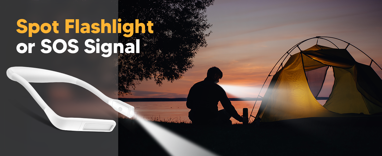 LED лампа на шию для читання Buch - 3 кольори, для в'язання, рукоділля, подарунок чоловікові. Біла