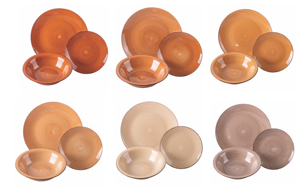 Villa d'Este Home Tivoli Baita: 18-частинний чайний сервіз з шоколадного фарфору, Steingut