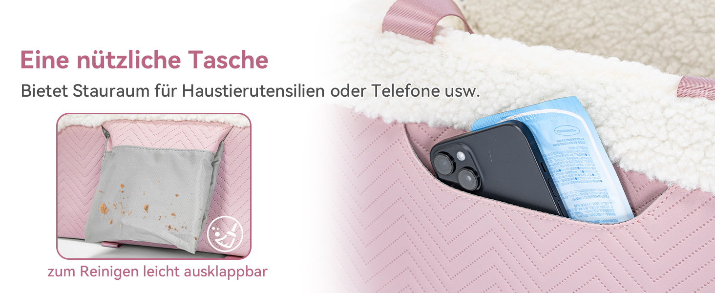 Автомобільний лежак для собак PETSFIT - чорний, шкіра, до 5 кг