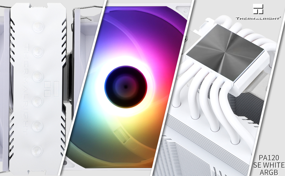 Thermalright Peerless Assassin 120 SE ARGB: Повітряний кулер для CPU з RGB підсвічуванням, 6 heatpipes, 120mm вентилятор, підтримка AMD AM4/AM5 та Intel 1700/1150/1151/1200