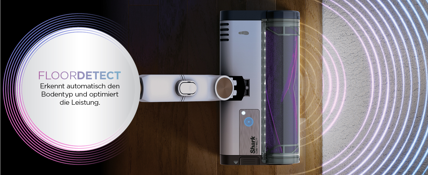 Пылесос Shark Clean & Empty: аккумуляторный, самоочищающийся, для шерсти животных, ковров и твердых полов, с LED-подсветкой, тихий, белый/синий, BU3521EU Detect Clean & Empty