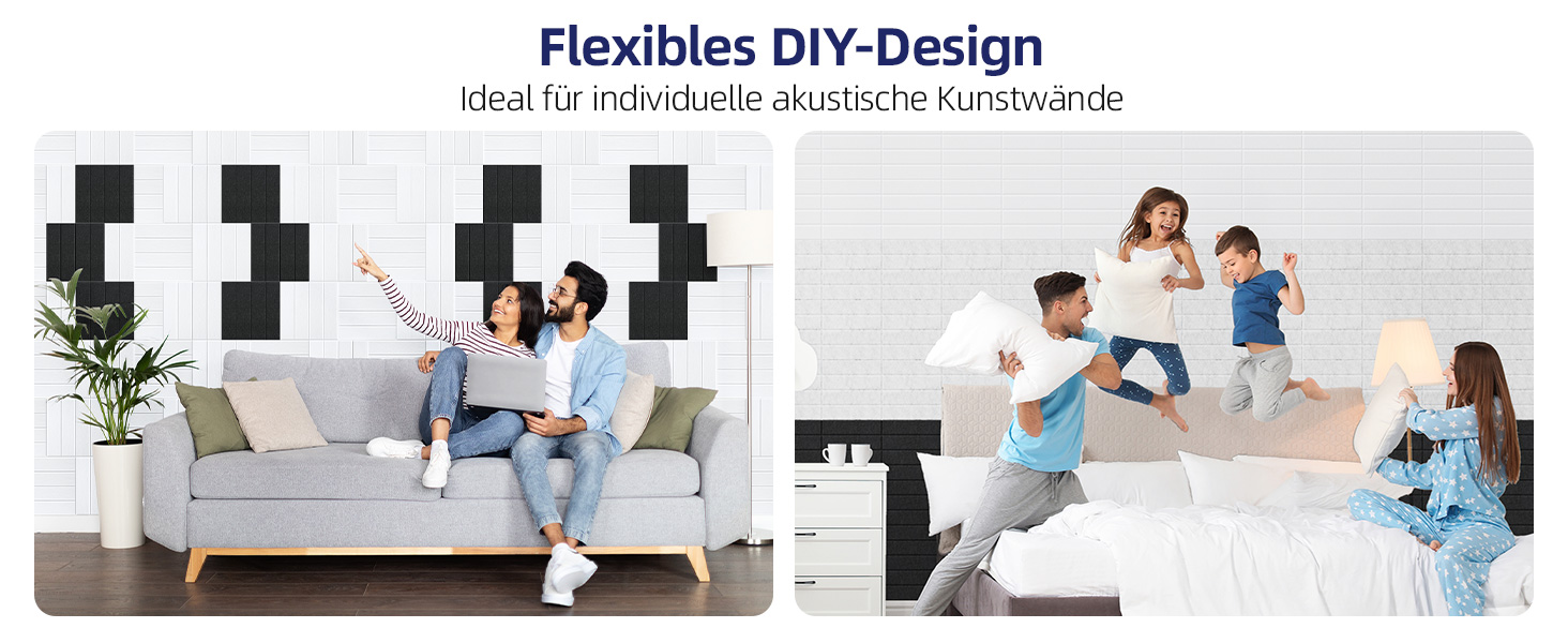 Акустичні панелі Vieshful самоклеючі, 30x30x1 см, звукопоглинаючі стінові панелі з фетру для студії, дому та офісу, чорний колір, 10 шт