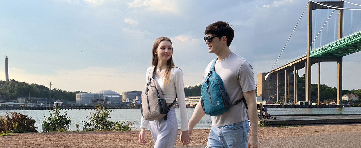 Сумка на плече WATERFLY Sling Rucksack для чоловіків і жінок, регульований ремінь, для прогулянок та подорожей