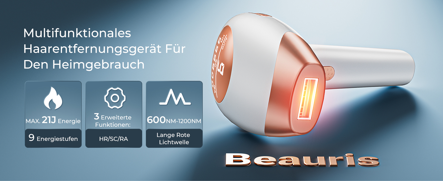 Пристрій для епіляції IPL 21J: Лазерний епілятор з 9 рівнями та червоним світлом 600 нм, 999,900 імпульсів для дому - для жінок та чоловіків, для обличчя, тіла, зони бікіні та ніг