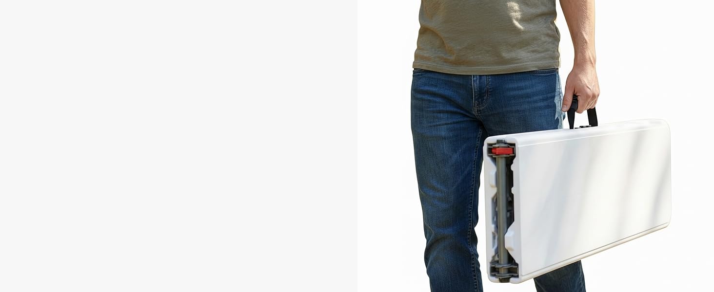 Зручний розкладний садовий стіл Floordirekt Buffettisch для відпочинку на терасі, балконі або кемпінгу - 183x76 см, матеріал: пластик, на 6 осіб