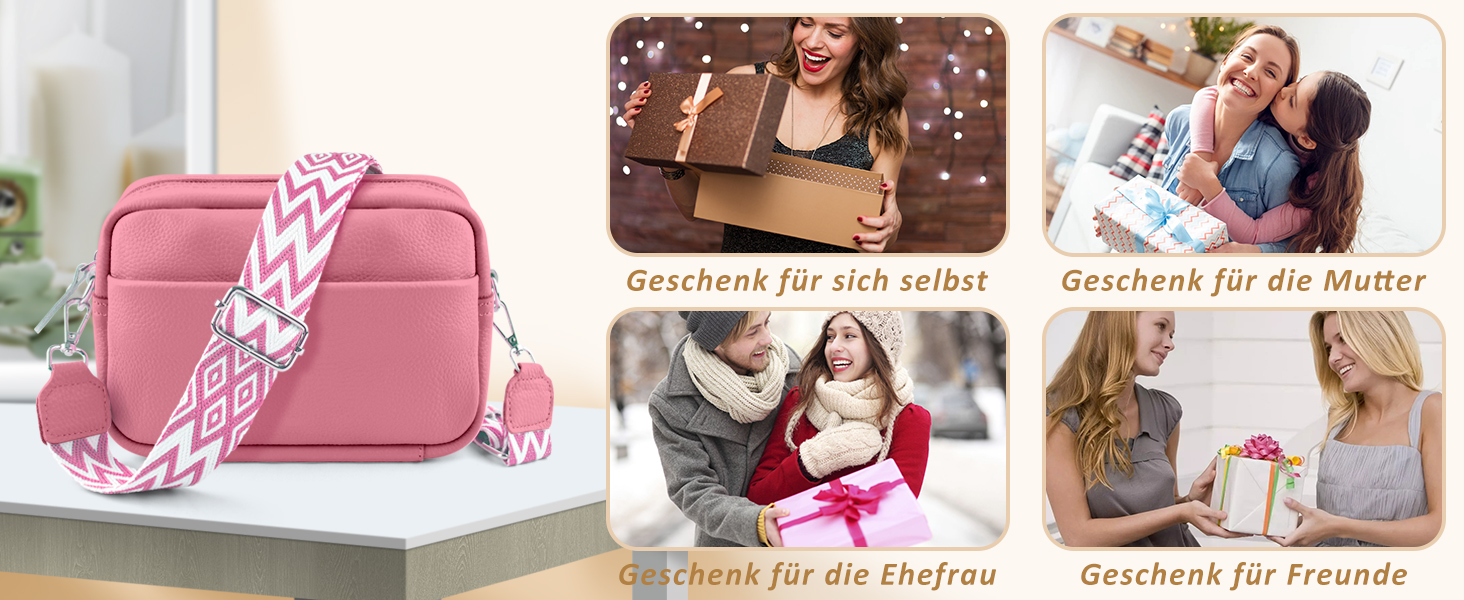 Сумка через плече BROTOU з натуральної шкіри, чорна. Маленька жіноча сумка з 3 відділеннями та широким ременем