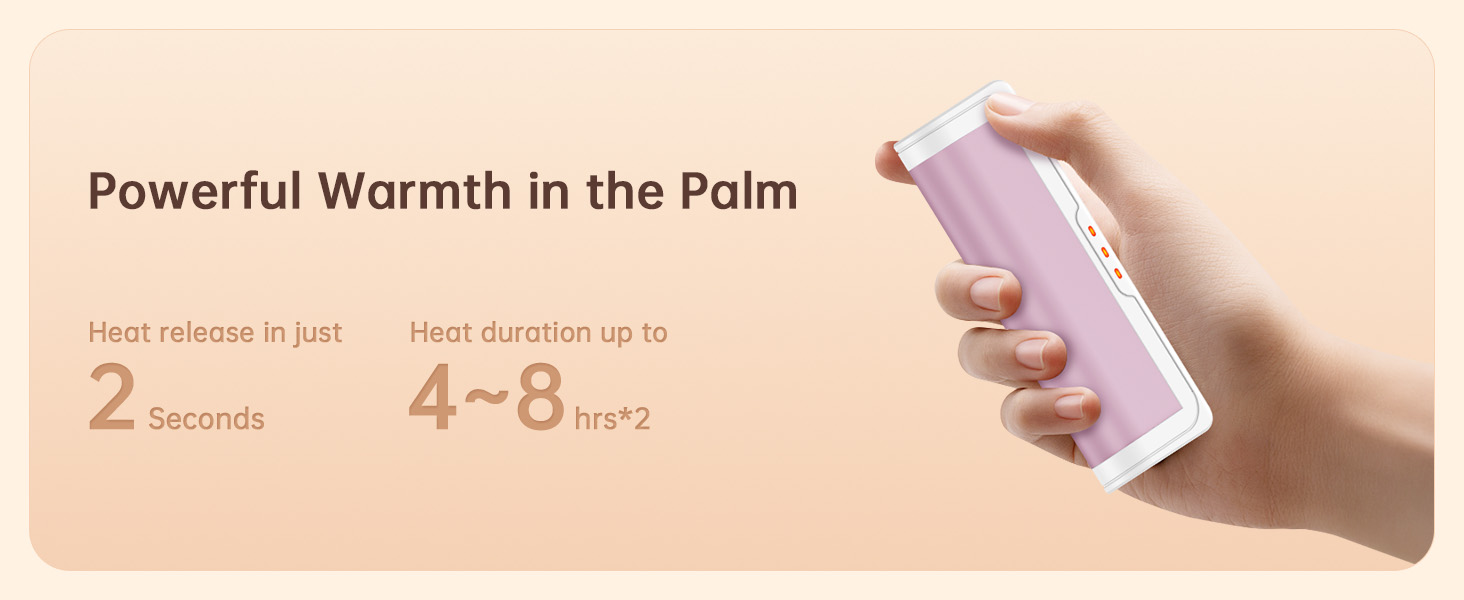 Jonwall Електричні грілки для рук, перезаряджувані, 2 шт. у наборі, USB, 3 режими нагріву, для кемпінгу, гольфу, подарунок для жінок та чоловіків (Рожевий)