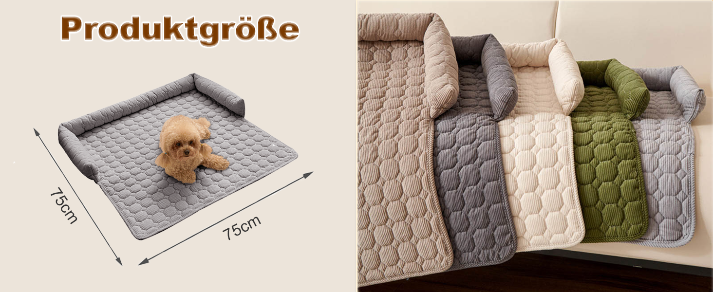 М'яке ліжко-лежанка для собак, софа з бортиком, захист дивану, 75x75 см, темно-сірий