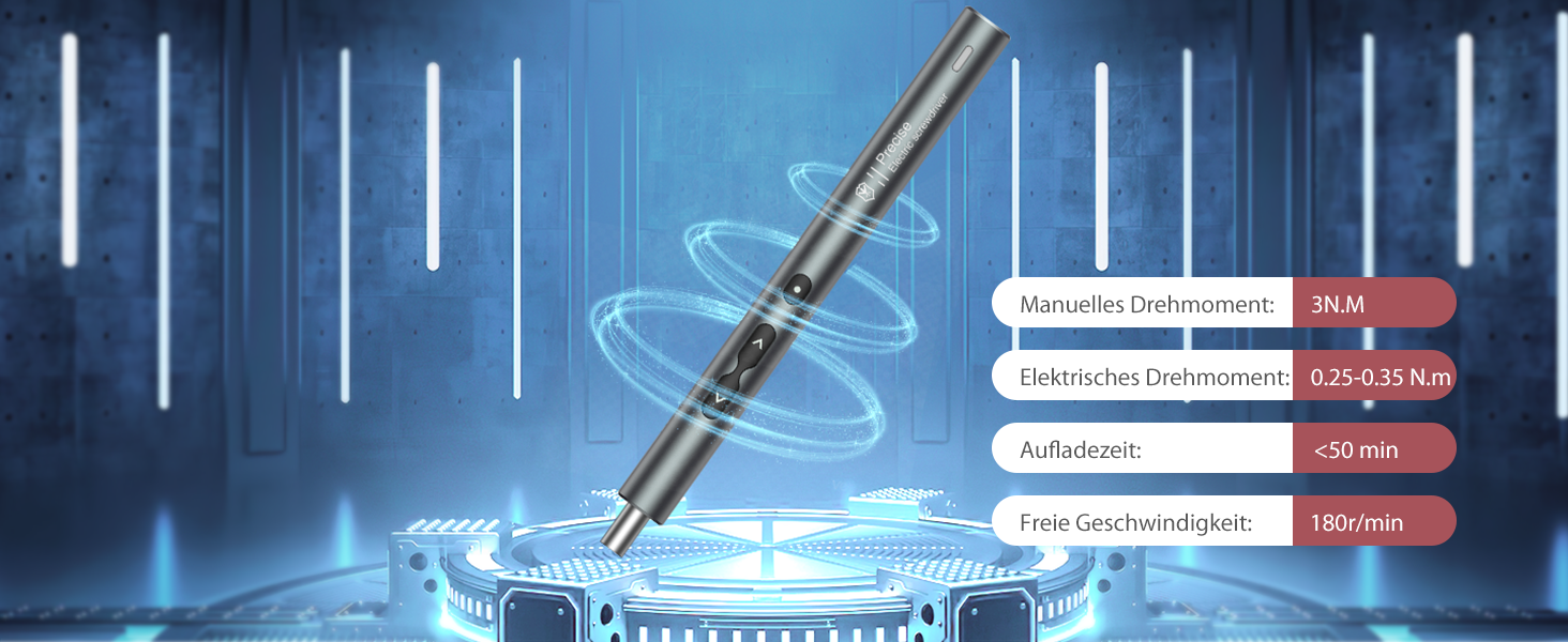 LOFICOPER Міні електричний набір викруток 28 в 1 з LED, USB-C, для ремонту ноутбуків та годинників (сірий)