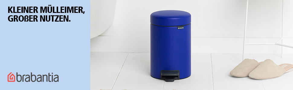 Відро для сміття Brabantia NewIcon 30L з м'яким закриттям та педальним механізмом, блакитне