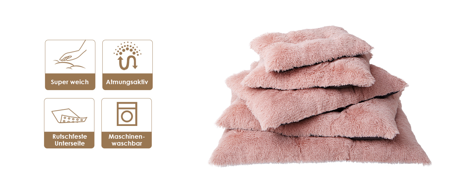 М'яке ліжко для собак EHEYCIGA, 60x45 см, рожеве. Зручне, миється, з антиковзаючою основою. Ідеальне для маленьких собак.