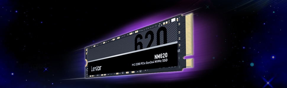 Lexar NM620 1TB SSD: Швидкий M.2 NVMe SSD для ПК та геймерів | PCIe Gen3x4 | 3D NAND Flash | До 3500 МБ/с читання, 3000 МБ/с запис