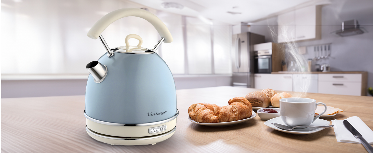 Ariete Vintage Electric Kettle - 1.7L, 2000W, Green/Light Blue