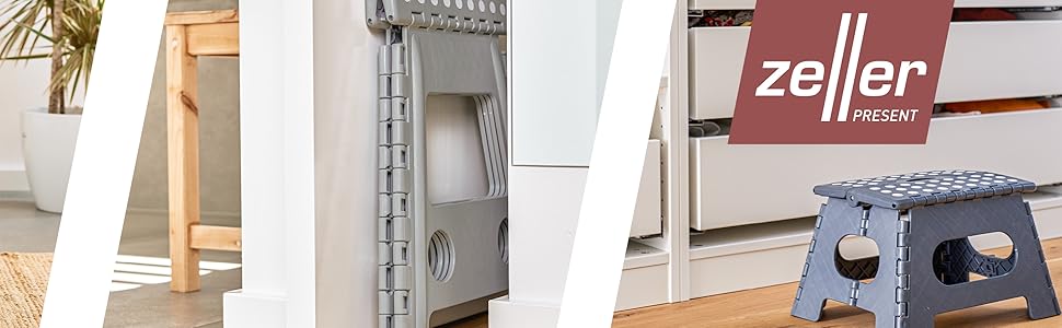 Складаний стілець Zeller 13037 Premium, пластиковий, антрацитовий, з сертифікацією TÜV, вантажопідйомність до 150 кг, розміри 38,5 x 31,5 x 39 см