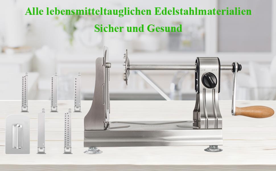 WellToBe CS 668 спіралізатор: ручний спіральний овочевий слайсер з 6 лезами та 4 присосками для приготування пасти, спіралей з овочів (морква, огірок, картопля, кабачок, гарбуз) з нержавіючої сталі