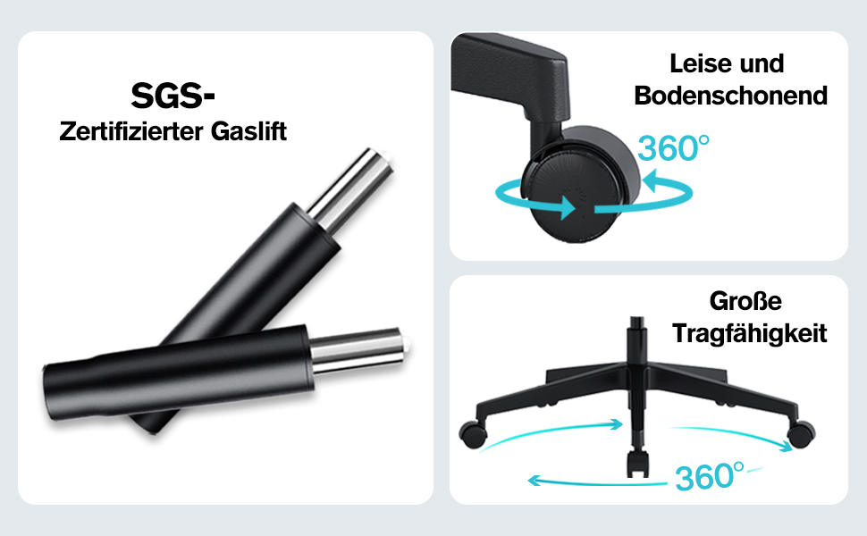 Ергономічне крісло для офісу, обертовий офісний стілець з подушкою для попереку, регульовані підголівник та підлокітники, крісло для керівника до 150 кг (Чорний)