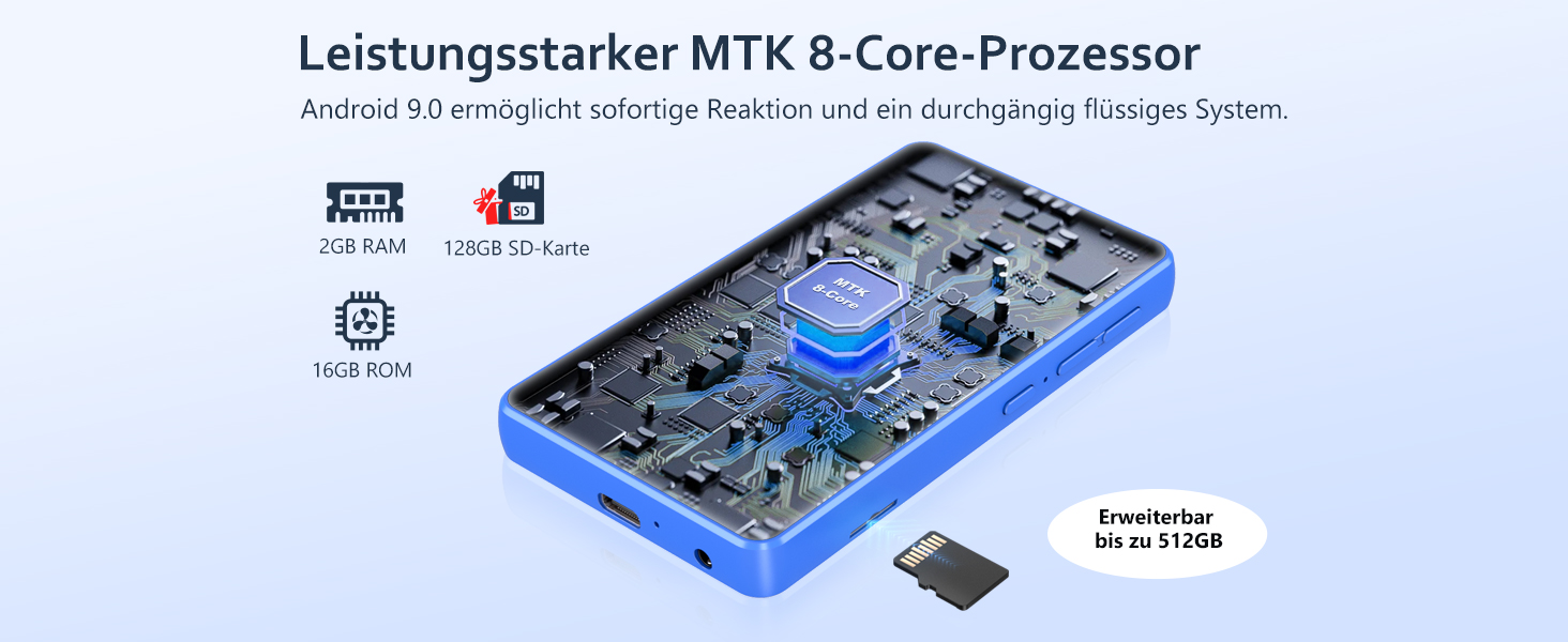 MP3 плеєр AGXOV з Bluetooth та WiFi, Android 4.02