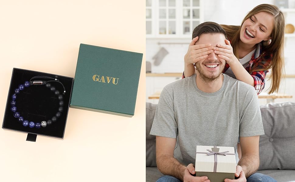 Чоловічий браслет GAVU з кристалами Інь-Ян з содаліту