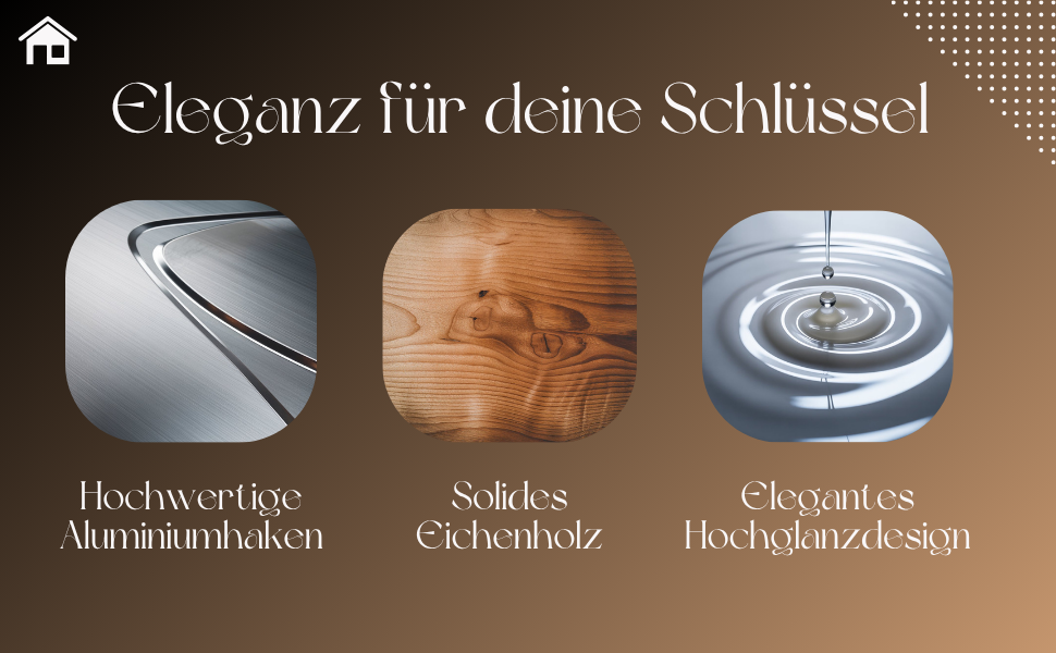 Сучасне ключниця Alakay з полицею - блискуче дерев'яне ключниця для стильного зберігання ключів, підставка для ключів. Ідеально підходить для дому або офісу, практична та елегантна (білий)