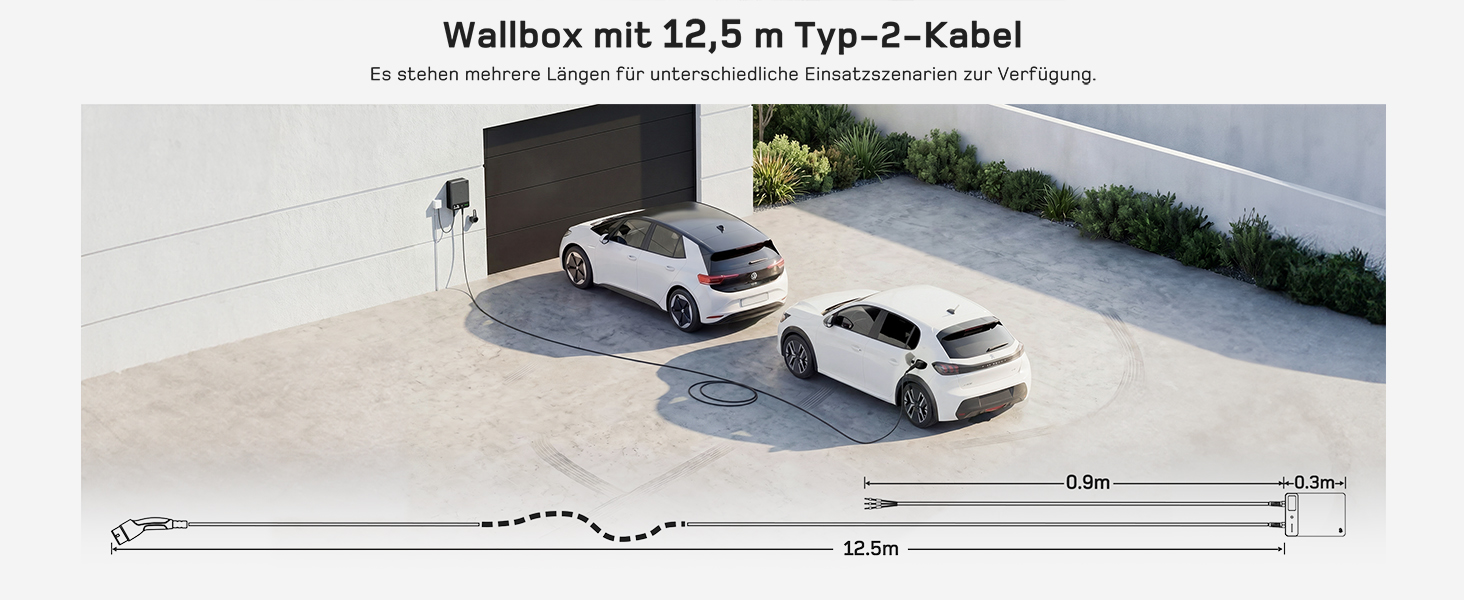 Зарядний пристрій для електромобіля Wallbox 11 кВт з Wi-Fi та кабелем Type 2 7.5м, 3 фази (6-16A, 400V), для BEV/PHEV, захист RCD Type A 30mA/DC 6mA, IP54, чорний