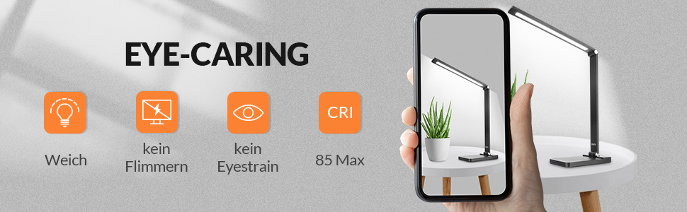 LED лампа настільна диммерна з USB, 5 кольорів та 3 рівні яскравості, для читання, дітей, офісу, чорна MT-856