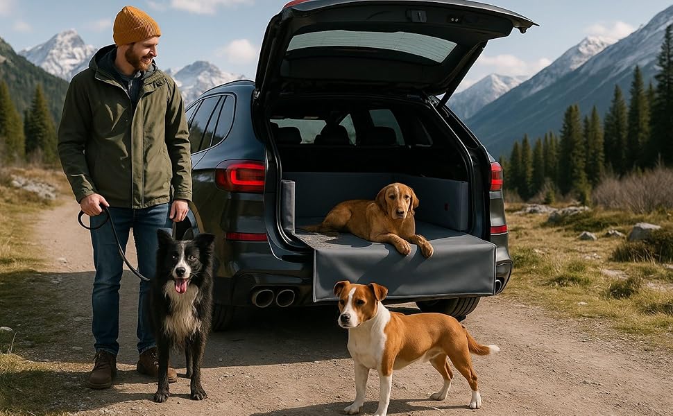 Килимок для собак у багажник Golden Dog, захист для авто, чорний, 110 x 100 см, XL, штучна шкіра