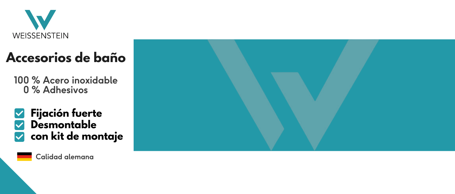 Набір для туалету Weissenstein: щітка з силікону, тримач з нержавіючої сталі, без свердління, чорний