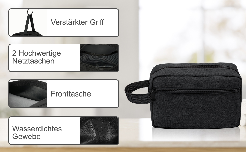 Чоловічий дорожній косметичний набір, жіноча культбагер великого розміру, косметичка-органайзер з подвійною блискавкою, чорна (#3)