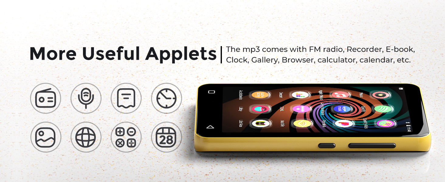 MP3 плеєр 160GB з Bluetooth та WiFi, Android, Spotify, Amazon Music, 4