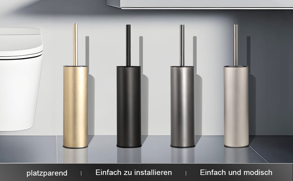 Підлогова щітка для унітазу Dazi металева сіра з 2 щітками для глибокого очищення та захистом від бризок та засмічення