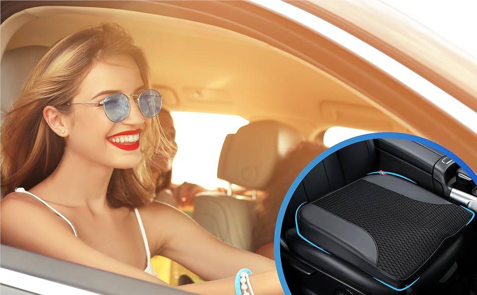 Автомобільне сидіння з Memory Foam для полегшення болю в куприку та попереку. Підходить для авто, вантажівки, офісу, інвалідного візка. Чорний колір.