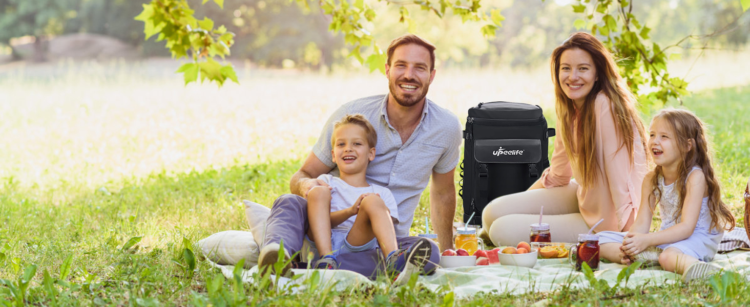 Рюкзак-холодильник Upeelife 30L з підкладкою для пікніка, чорний. Водонепроникний, для кемпінгу та пікніків