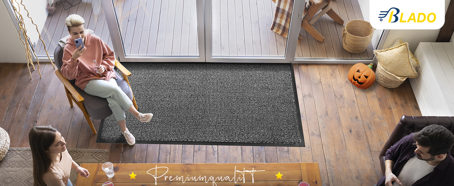 Привітальний килимок BLADO для дому та вулиці, протиковзкий та зносостійкий, коричневий, 60x80 см