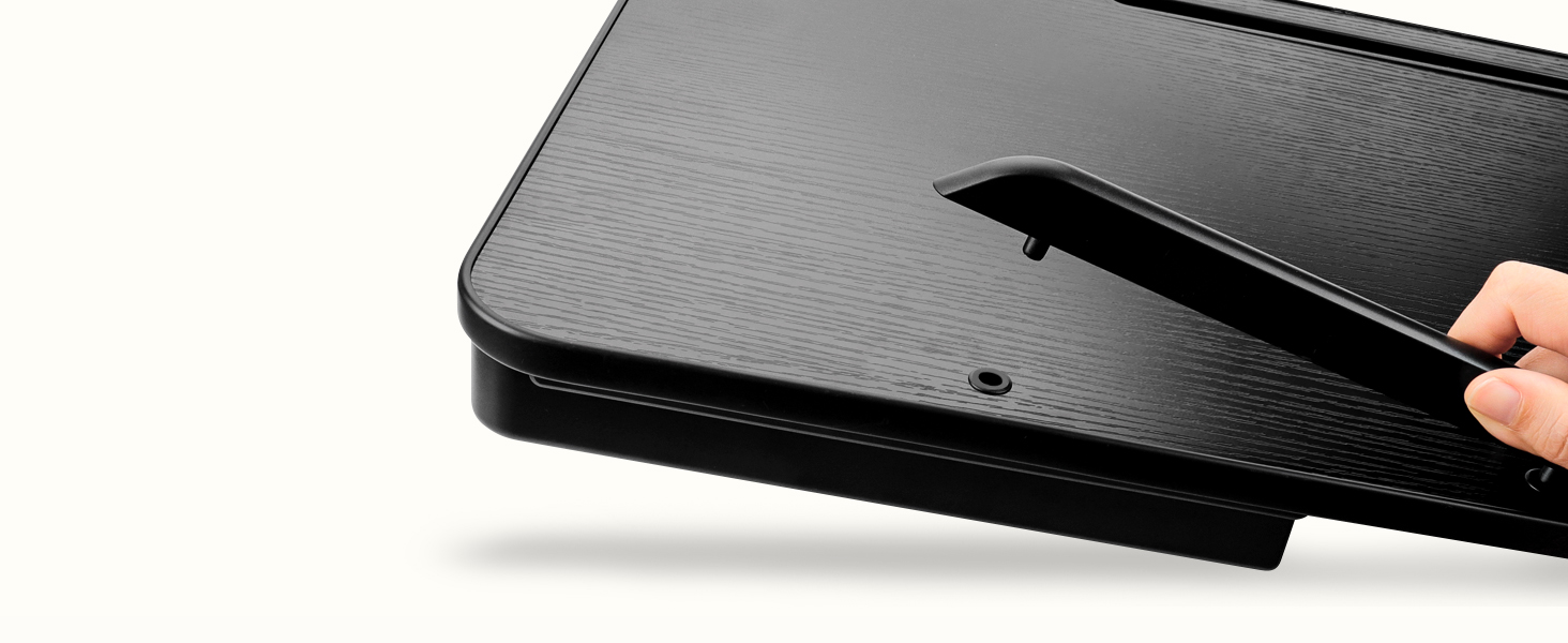 Стіл для ноутбука в ліжко, регульований, з ящиком, підставка для планшета, 60x34 см, чорний