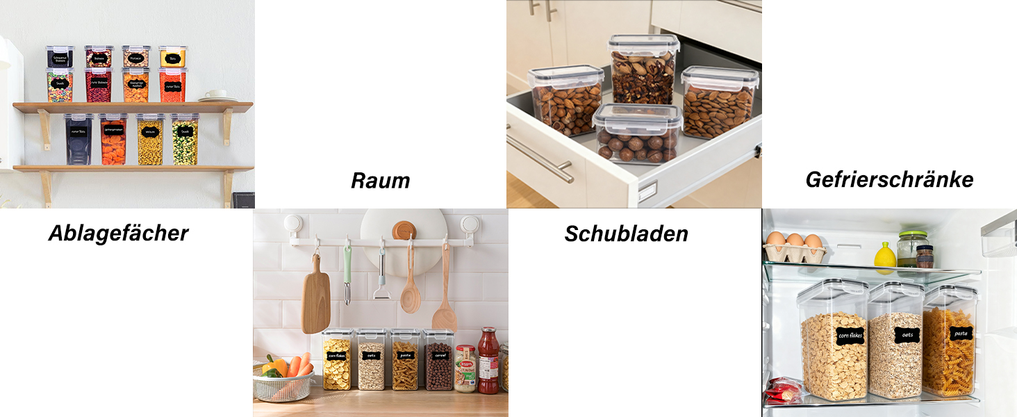 Набори контейнерів для зберігання Caliyo з кришкою, 24 шт. - герметичні контейнери для продуктів, кухонні бокси-органайзери, BPA Free