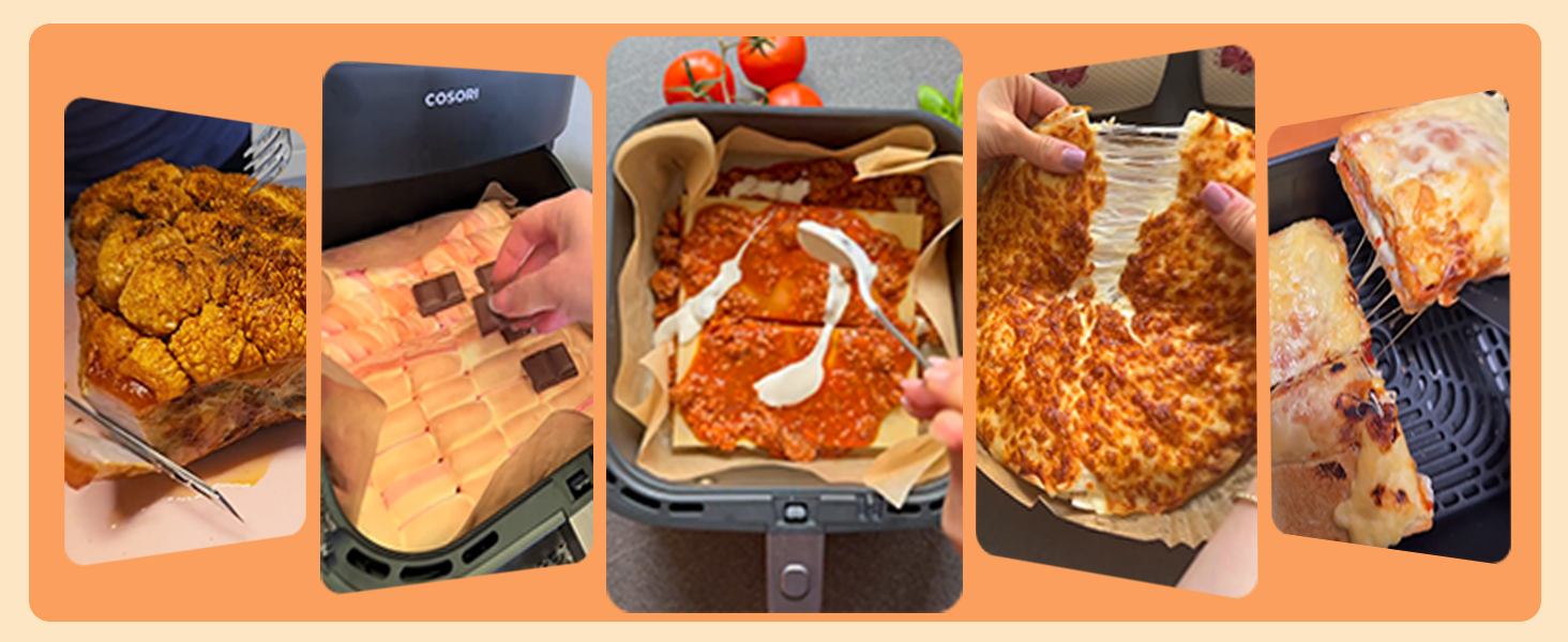 Фритюрниця Cosori Turboblaze Airfryer 9-в-1: смаження, випікання, гриль, обсмажування, 6л, тихий DC мотор, 87 рецептів, білий