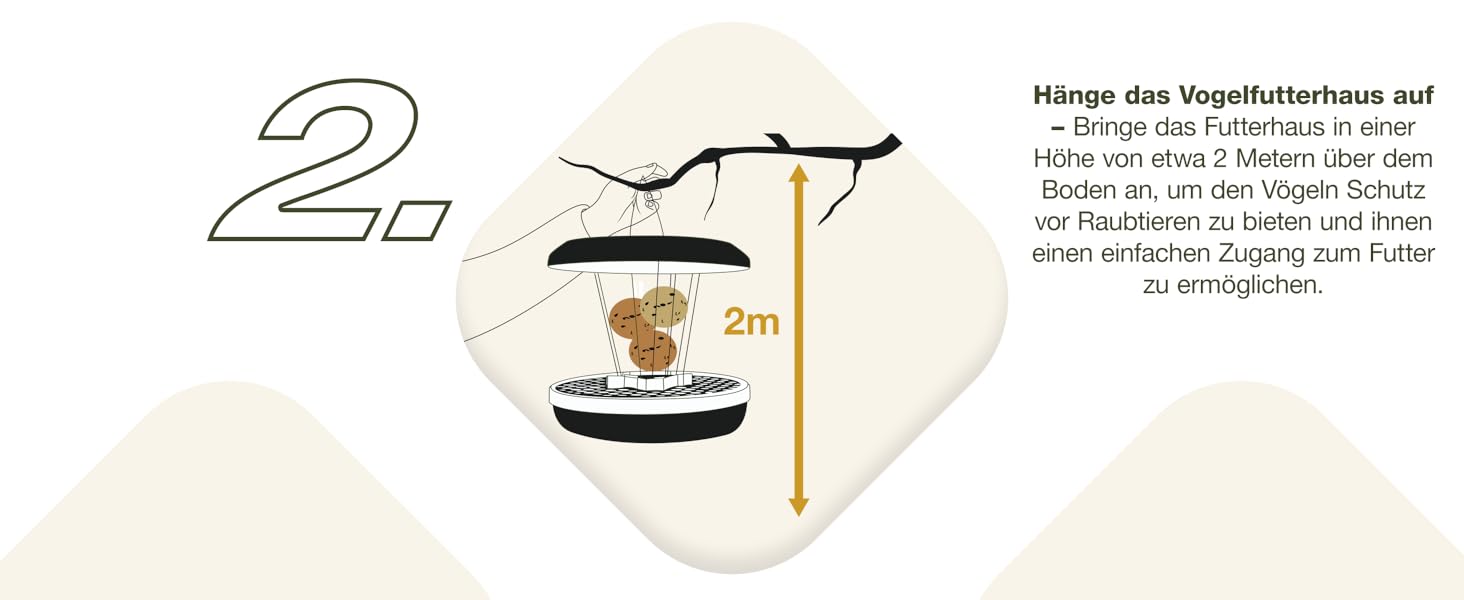 Підвісна годівниця для птахів SWISSINNO Lucerne SMART, сіра, для 7 кульок, з піддоном, захист від щурів