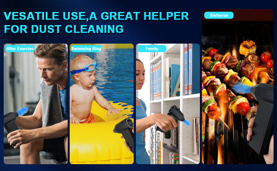 Пилляк від стисненого повітря JNBGTU, міні-фен Jet Dry, 130000 об/хв, для чищення ПК, клавіатури, авто, диванів, заміна балончика з повітрям (X3)