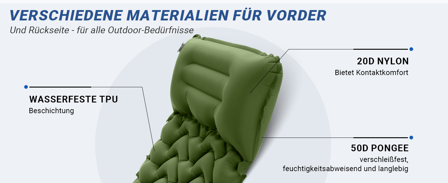 KingCamp Self-Inflating Camping Mat with Foot Pump - Lightweight Sleeping Pad for Hiking, Trekking, and Outdoor Adventures - Single Person, Green
