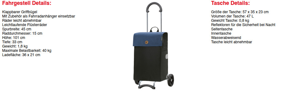 Сумка-шопер на колесах ANDERSEN Scala Shopper Hera (синій) — сумка для покупок на колесах