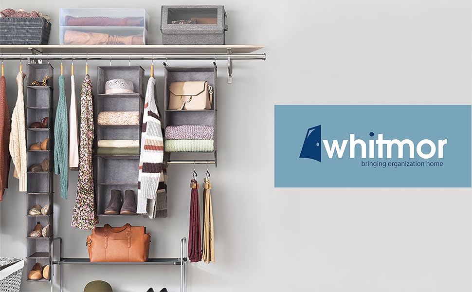 Whitmor Настінні полиці-органайзери для одягу, сірі (5 шт.)