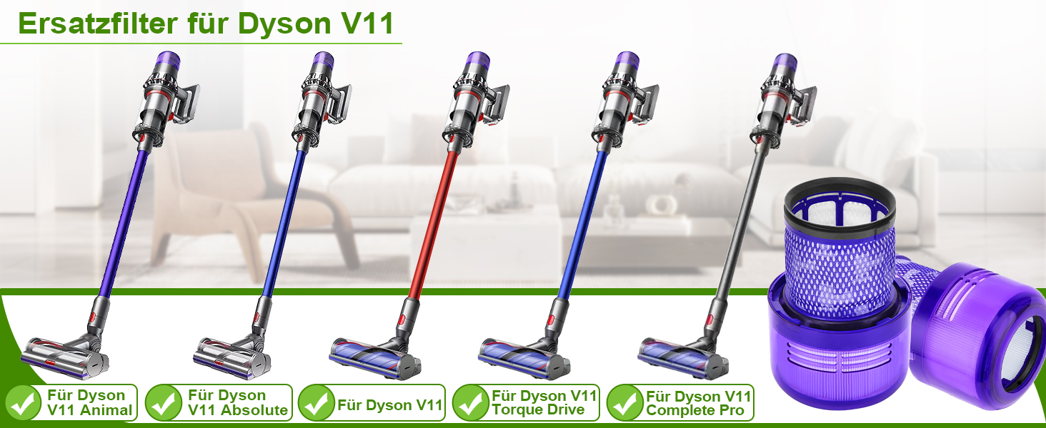 Фільтр для пилососа Dyson V11 SV17 SV14 SV22 (3 шт.) - Оригінал, HEPA, для дому