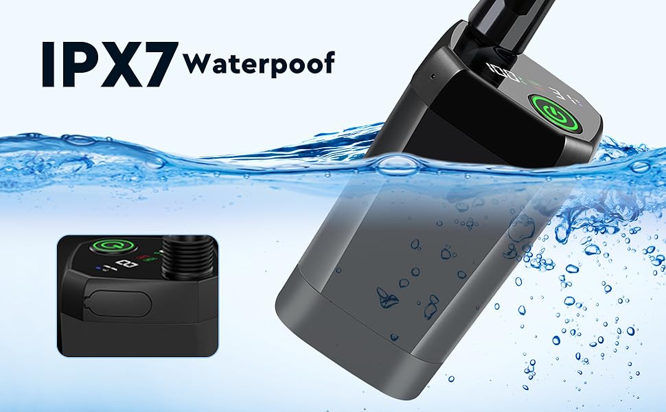 Портативна душова кабіна для кемпінгу Uplayteck з акумулятором 6000mAh, насосом, регулюванням температури та IPX7 водонепроникністю