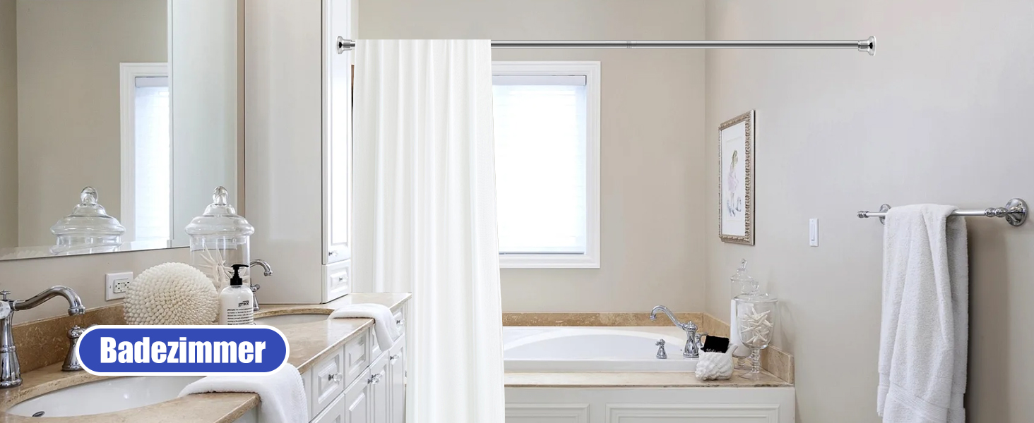 Штанга для душу з кріпленням без свердління, телескопічна, 72-134 см, діаметр 25 мм, срібна