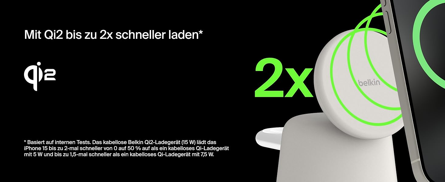 Belkin BoostCharge Pro 2-в-1: Бездротова зарядка Qi2 15W MagSafe для iPhone, Apple Watch, AirPods – Пісочний колір