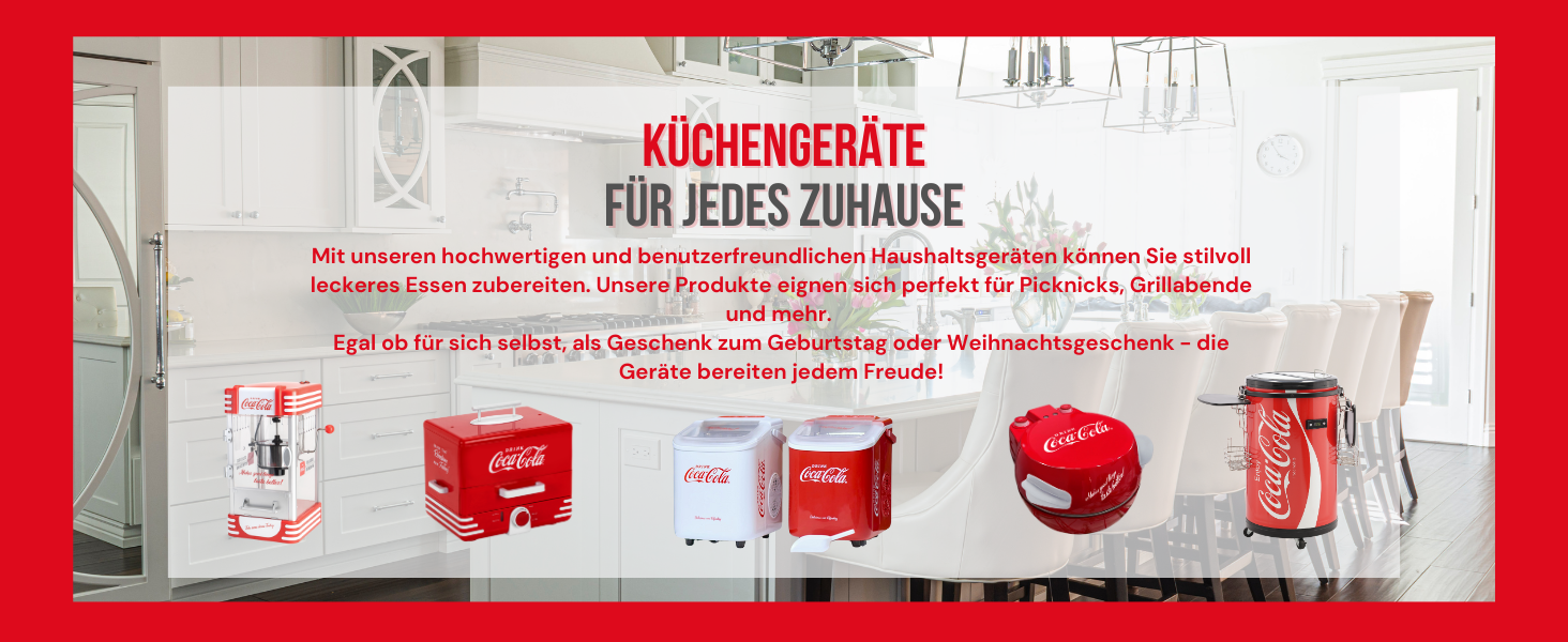 Машина для приготування льоду Salco Coca Cola – 10 кг на день, червоний колір, для коктейлів та вечірок