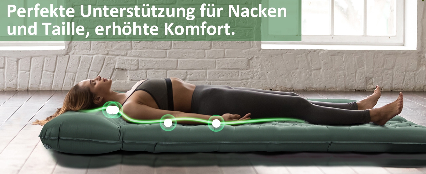 Каремат самонадувний Camping 2025, 12 см, з підголівником 16 см та помпою - для туризму, пляжу, кемпінгу. Ультралегкий, міцний