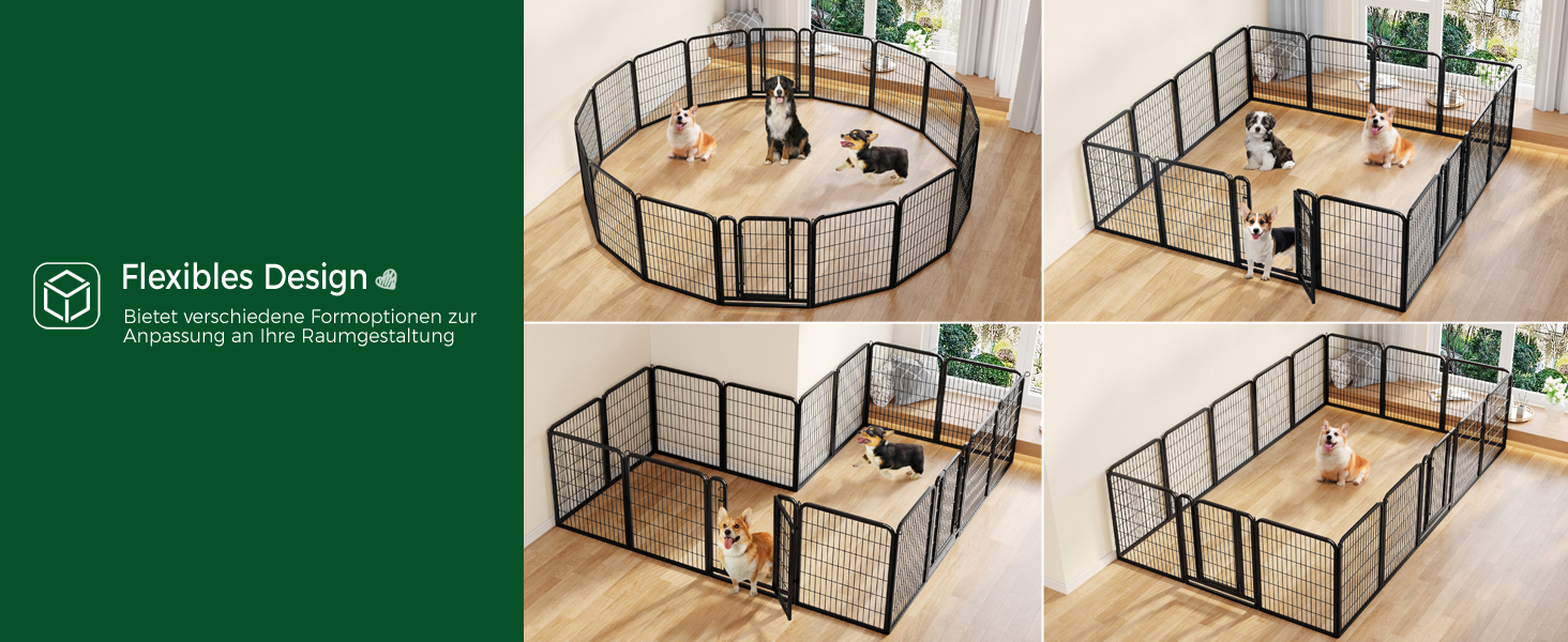 Yaheetech 100cm Foldable Dog Playpen - 6 Panel, Freestanding Kennel for Dogs - Indoor & Outdoor Use, Tool-Free Assembly