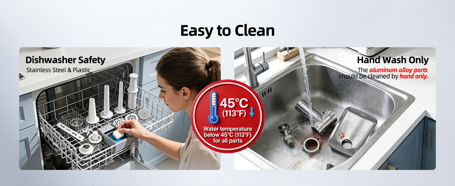 М'ясорубка електрична FIMEI 4-в-1 з насадками для ковбас та печива, нержавіюча сталь